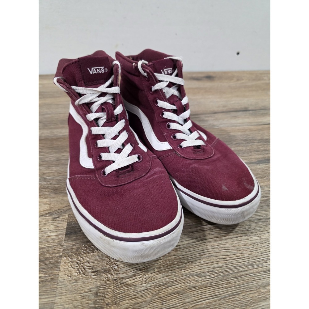 Vans Sk8-Hi high-top sneakers maroon/port royal white Stripe Women's 10